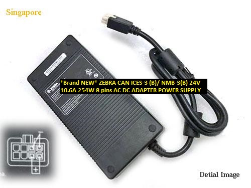 *Brand NEW* 8 pins ZEBRA 254W 24V 10.6A CAN ICES-3 (B)/ NMB-3(B) 8 pins AC DC ADAPTER POWER SUPPLY